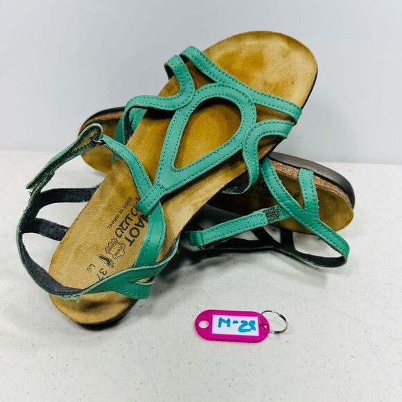 Naot Dorith Causal Footwear Women Leather Sandals Cutout Peep Toe Logo Size 37-6 - Picture 1 of 7